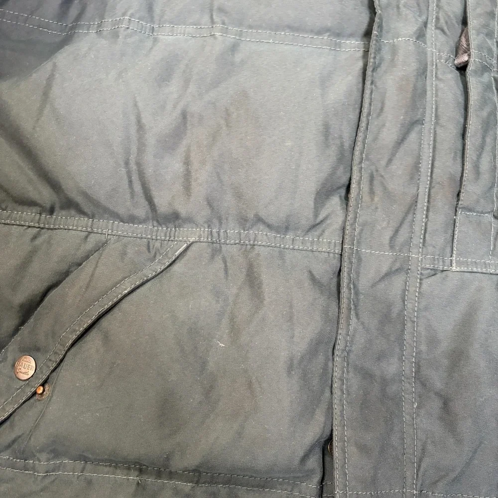 Eddie Bauer EB650 Goose Down Puffer Jacket Blue Large Coat Winter Hooded
